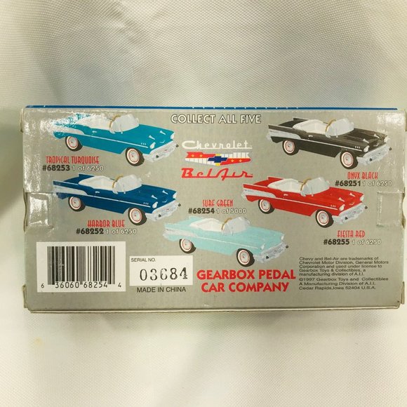Gearbox 1997 Vintage 1957 Chevy Bel Air Convertible Serial #03684 Pedal Car New - Picture 5 of 10